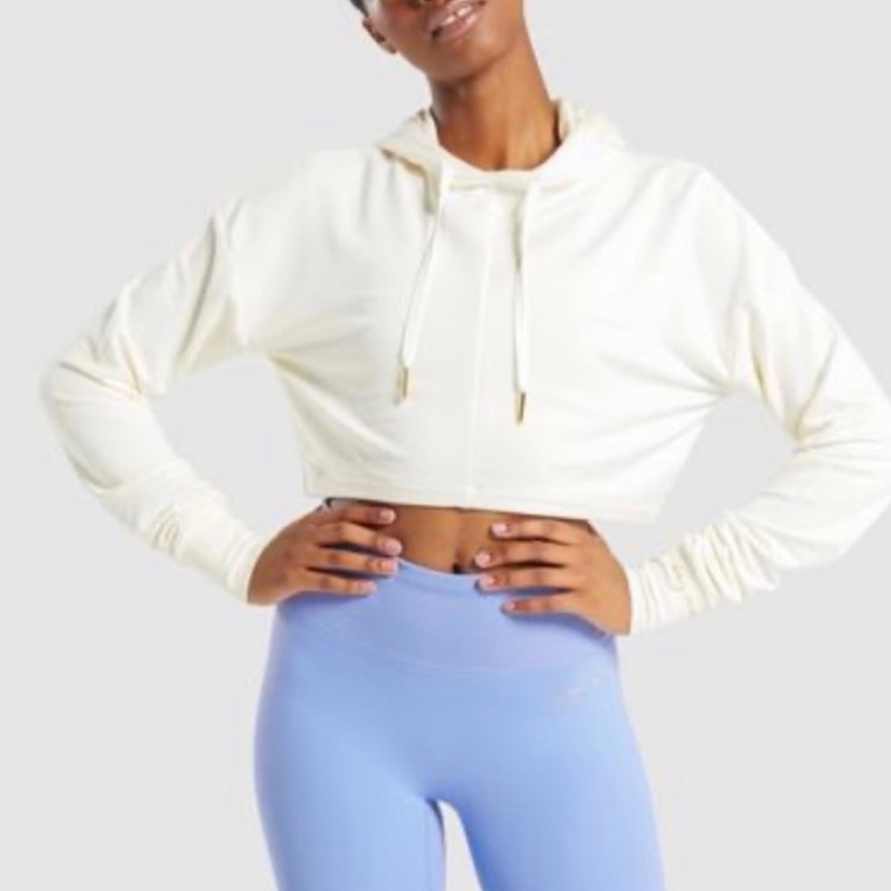 Gymshark x Whitney Simmons Unbleached Long Sleeve Crop Top